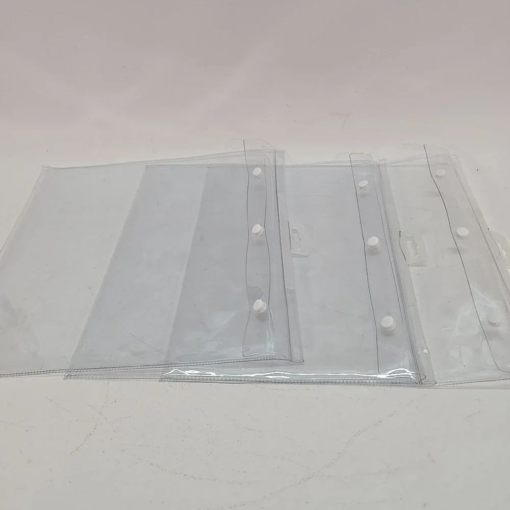3 PCS. CLEAR PLASTIC STORAGE BAGS SNAP CLOSURE‎ HANGING TAB 13